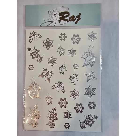 Raj Metallic Temporary Tattoos Gold Silver Body Art  Designs‎ - Picture 3 of 10